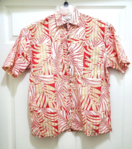 Bamboo Cay Shirt Mens Size XS Red White Tropical Beach Button Up Short Sleeve - £17.71 GBP