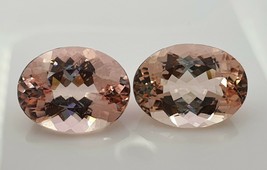 34.41 carat Natural Morganite matching pair loose gemstone from Brazil - £2,253.76 GBP
