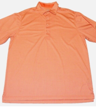 Donald Ross Short Sleeve Polo Shirt Men&#39;s Large Orange Plaid 100% Polyester - £18.20 GBP