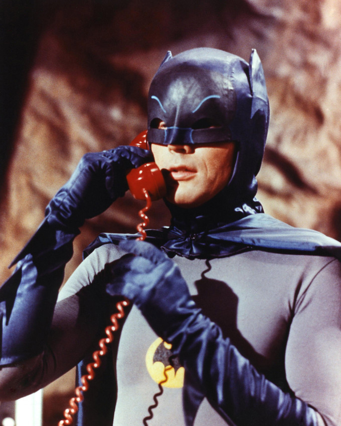 Batman Adam West 8x10 Photo on Red Telephone