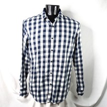 Men&#39;s Shirt American Rag Long Sleeve Shirt Blue Checker XL - $14.25