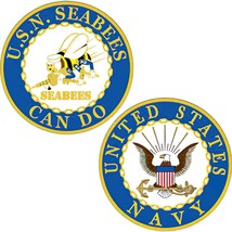 CH1332 Blue U.S. Navy Seabess Logo &quot;Can Do&quot; Challenge Coin (1-5/8&#39;&#39;) - £10.09 GBP