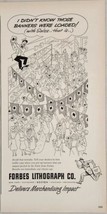 1950 Print Ad Forbes Lithograph Co. Merchandising Impact Busy Store Cartoon - £13.41 GBP