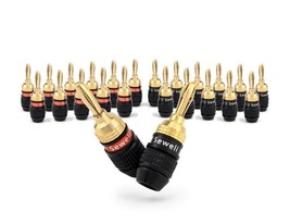 12-Pairs Sewell SW-29863-12 Deadbolt Banana Plugs by, Gold Plated Speake... - $23.49
