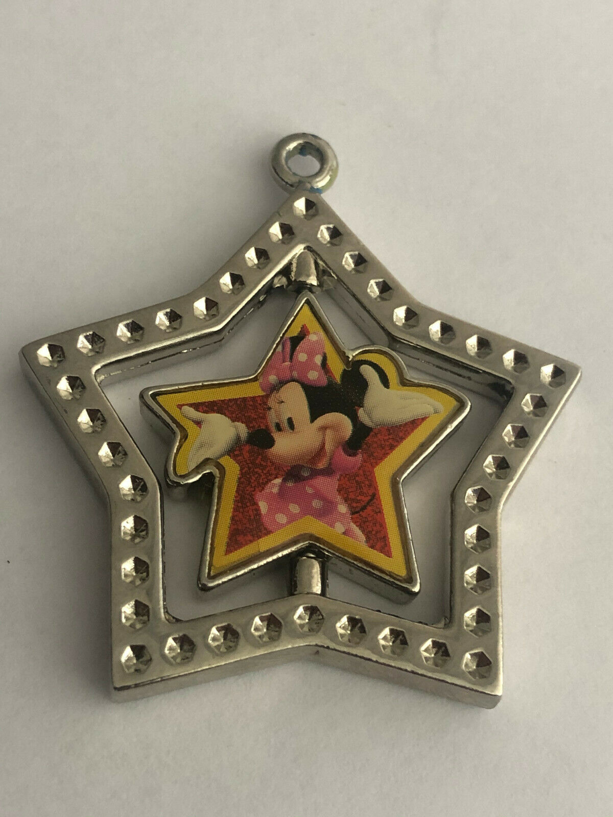 Walt Disney World Minnie Mouse Swivel Star Silver Keychain 2" - $12.00
