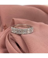 1.50 Carat Lab Grown Radiant Round Diamond Wedding Band 14k White Gold 13 Stones - $1,204.36