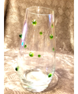 Southern Living VERDE Large Art Glass Vase 11&quot; Green Raised Dots Handmad... - €21,66 EUR