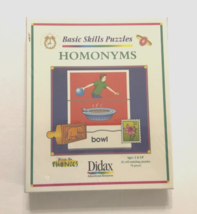 $9.99 Didax Homonyms Educational Resources Basic Skills Puzzles Vintage New - $8.22