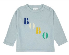 Bobo Choses Baby Long Sleeve Shirt 6-12 Months NWT Blue Cotton - $24.00