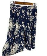 Floral Midi Skirt Size 8 Dark Blue Floral Cottagecore Romantic Fairy Vin... - $46.50