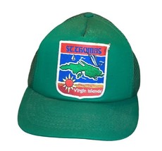 VINTAGE HAT TRUCKER MESH ST. THOMAS VIRGIN ISLANDS Patch SURF Cap Retro ... - $12.34