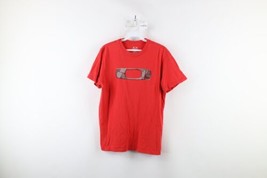Vintage Oakley Mens Size Small Distressed Big O Logo Short Sleeve T-Shirt Red - £23.69 GBP