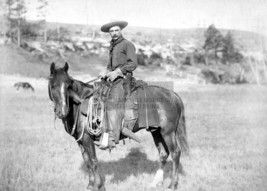 &quot;THE COWBOY&quot; SOUTH DAKOTA TERRITORY ON HORSE WILD WEST 5X7 PHOTO - $9.49