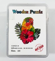 Wooden Jigsaw Puzzle Parrot Colorful Animal Shaped Pieces Gift For Adult... - $14.50
