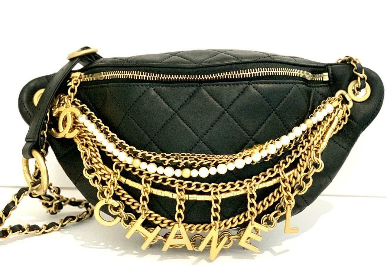 Chanel Waist Bum Bag Lambskin, Gold-Tone Pearls Chains - $5,935.05