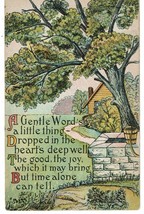 1916 Vintage well tree lawn illustration with poem Postcard - £7.77 GBP