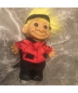 Russ Jockey Equestrian Red Hair Boy Troll Doll Red &amp; Black Outfit - $10.83