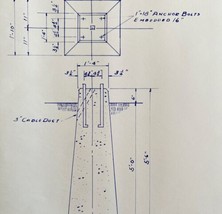 1949 Railroad Bangor Aroostook 4 Inch Cable Post Foundation Blueprint J6... - £66.44 GBP