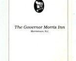 The Governor Morris Inn Special Menu Morristown New Jersey 1982 - £17.35 GBP