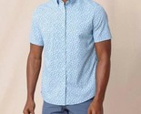 Southern Tide Fintastic Intercoastal Short Sleeve Sport Shirt Cerulean - $68.00