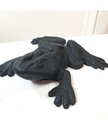 Vintage Frog Cast Iron Doorstop black leaping hopping heavy metal garden... - $45.00
