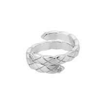Open Grid Rings For Women Adjustable Stainless Steel Geometric Wavy Coup... - $25.00