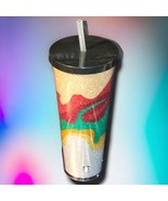 Starbucks 2018 Holiday Flow Glitter Straw Cup Travel Tumbler Cold 24 oz - $14.01 CAD