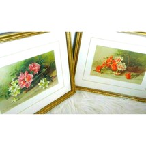  Floral Botanical Framed Prints Set of 2 Vintage - $19.79