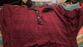 Vintage Made Expressively For Wabeek Aureus Polo Velvet Shirt Large Burg... - £33.93 GBP