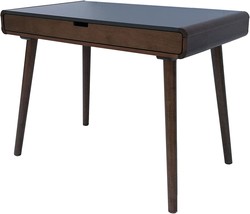 Rubberwood Peninah Mid-Century Writing Desk, Charcoal Grey/Medium Brown, - £211.67 GBP
