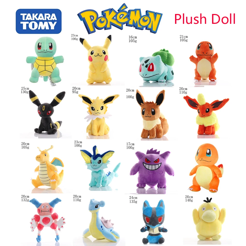 TAKARA TOMY Pokemon 17~25cm Pikachu Plush Toys Stuffed Toys Japan Movie - £12.61 GBP+