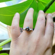 Dainty Handmade Brown Stone Wire Ring, size 5.5 - $12.99