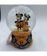 Disney Mickey and Minnie Happy Halloween Musical Snow Globe Jack-O-Lante... - £26.50 GBP