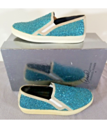 Donald J Pliner Signature Turquoise Canvas Beaded Slip On Shoes Size 8 $... - £119.85 GBP