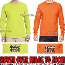 Mens Fruit Of The Loom High Vis Safety Green, Orange Long Sleeve T-Shirt S-3XL - £9.53 GBP+