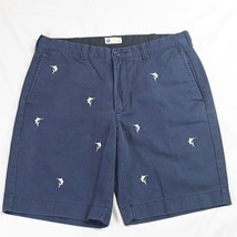 J.CREW 33 x 9&quot; Navy Blue All Over Swordfish Chino Shorts - £19.97 GBP