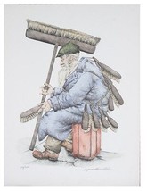 &quot;The Brush Man&quot; By Seymour Rosenthal Signed Hand Colored Lithograph Le 200 Co A - £237.40 GBP