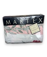 Vtg NOS Martex Eternal Queen Flat + Fitted Sheet Set Pink Floral Stripe ... - £59.24 GBP