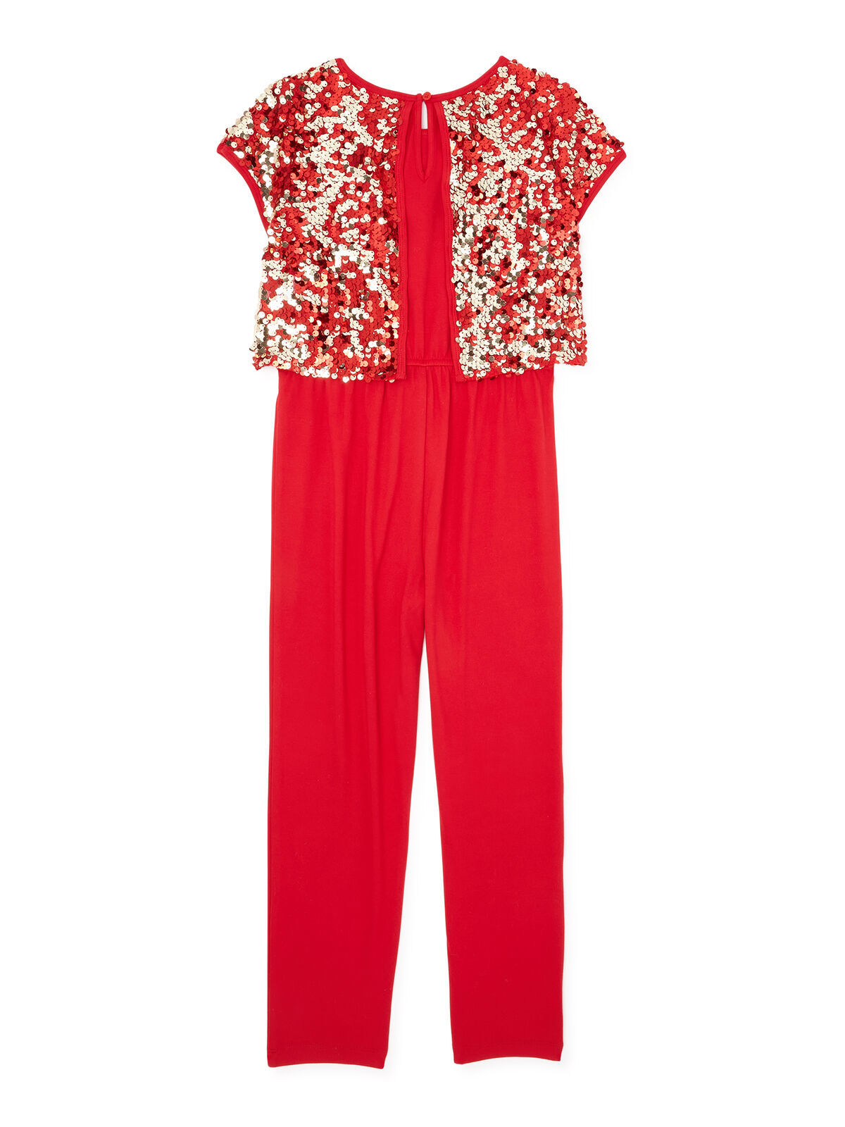 Wonder Nation Girls Christmas Sequin Popover Jumpsuit Red Size XS (4-5) Item image 2