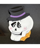 Fitz &amp; Floyd Essentials Bones Skeleton Plate Halloween Ceramic Skull Ent... - $56.62