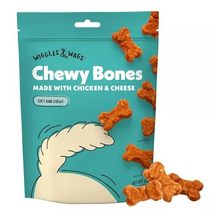 Wiggles and Wags Soft Chews Chicken &amp; Cheese Recipe Bone-Shaped Treats - £7.53 GBP