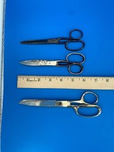 Vintage Deluxe Kleencut 134C 7 inch scissors + 2 forged steel 6 inch pairs - $8.56