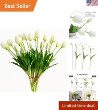 Soft Faux Tulips with Gift Box - 20pcs for Weddings, Parties, and Decor - $812.66 MXN