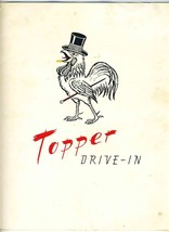 Topper Drive In Menu Topeka Kansas 1950&#39;s - $47.47