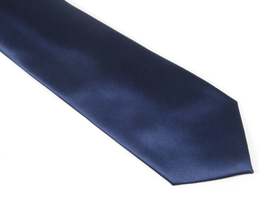Men's Perry Ellis Tie Classic Satin Silky Feel #Perry-1 Solid Navy Blue image 4