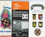 Oslo Norway Guides &amp; Design Centre &amp; Artist Restaurant Brochures 1970 - $27.72