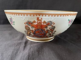 French Porcelain large bowl with coat of arms - Porcelaine De Paris, Marked - $359.62