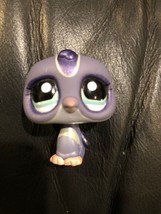 Littlest Pet Shop LPS Purple Penguin Aqua Green Eyes #1085 - £6.18 GBP