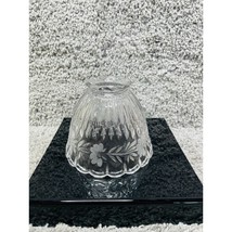 Crystal Glass Replacement For Boudoir Night Light Vanity Lamp Ribbed Flower Etch - $47.42