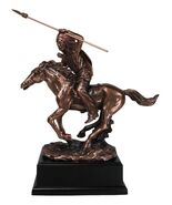 Native Indian Chief Javelin Spear Warrior With War Bonnet Roach On Horse... - €87,58 EUR